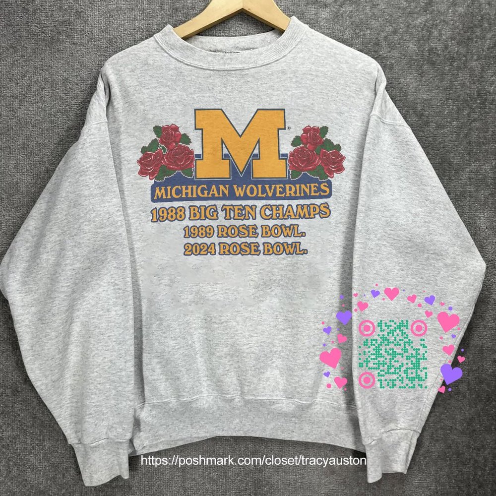 2024 University of Michigan Wolverines Big Ten Rose Bowl Football Sweatshirt
